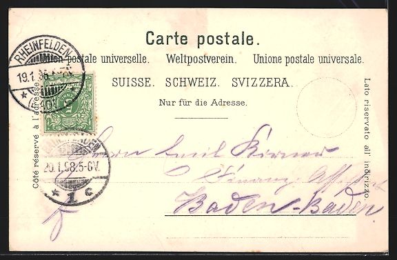Cartes postales: Litho Rheinfelden, Teilansicht mit Brüc – D'occasion à Berlin par bartko-reher 1