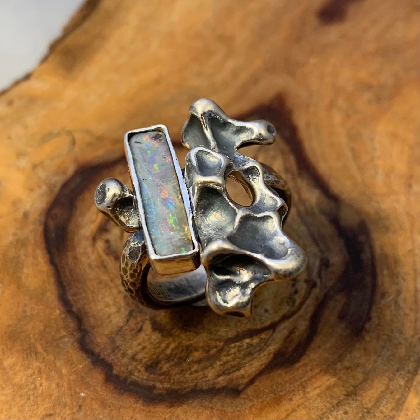 Bagues: Silberring Koralle mit Opal Gr.62 – Neuf (Voir description) à Thun par Svonskj 2