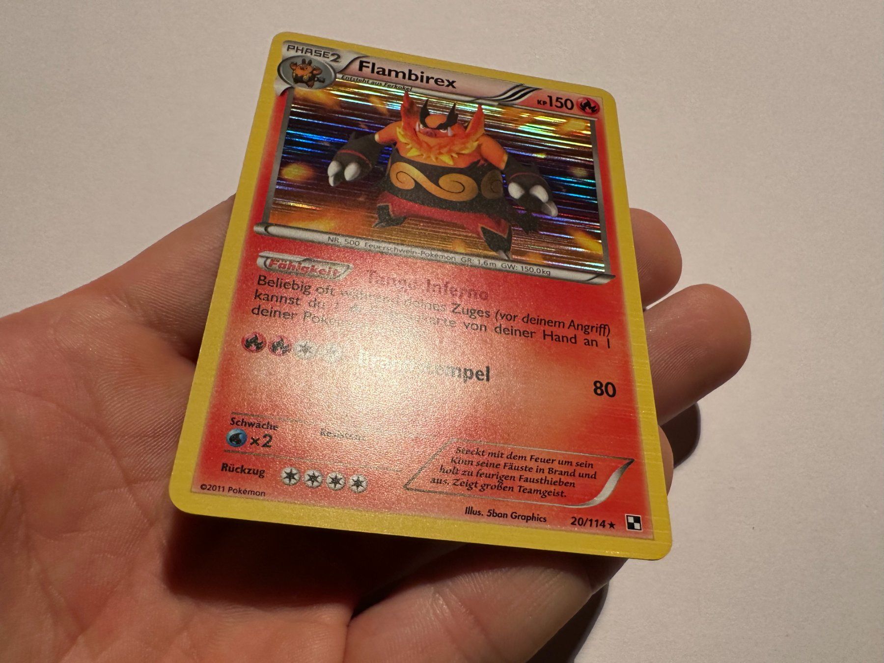 Pokémon Sammelbilder & Trading cards: Flambirex holo Schwarz & Weiss Base DE – Gebraucht aus Hagendorn von Pokecollectorch 1