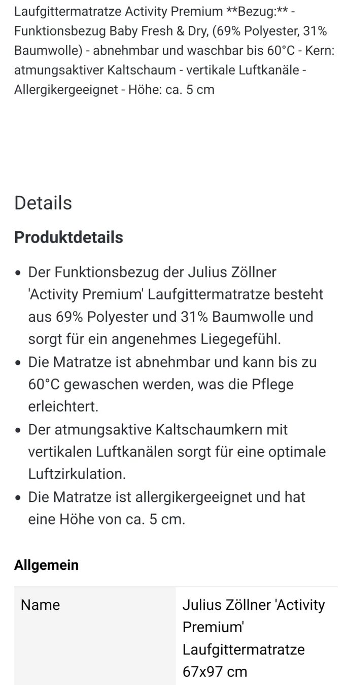 Box & Barriere di sicurezza: Laufgitter inkl. Matratze – Usato da Dübendorf venduto da Cocochala8 3