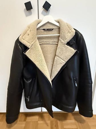 ZARA TEDDY-Jacke SCHWARZ
