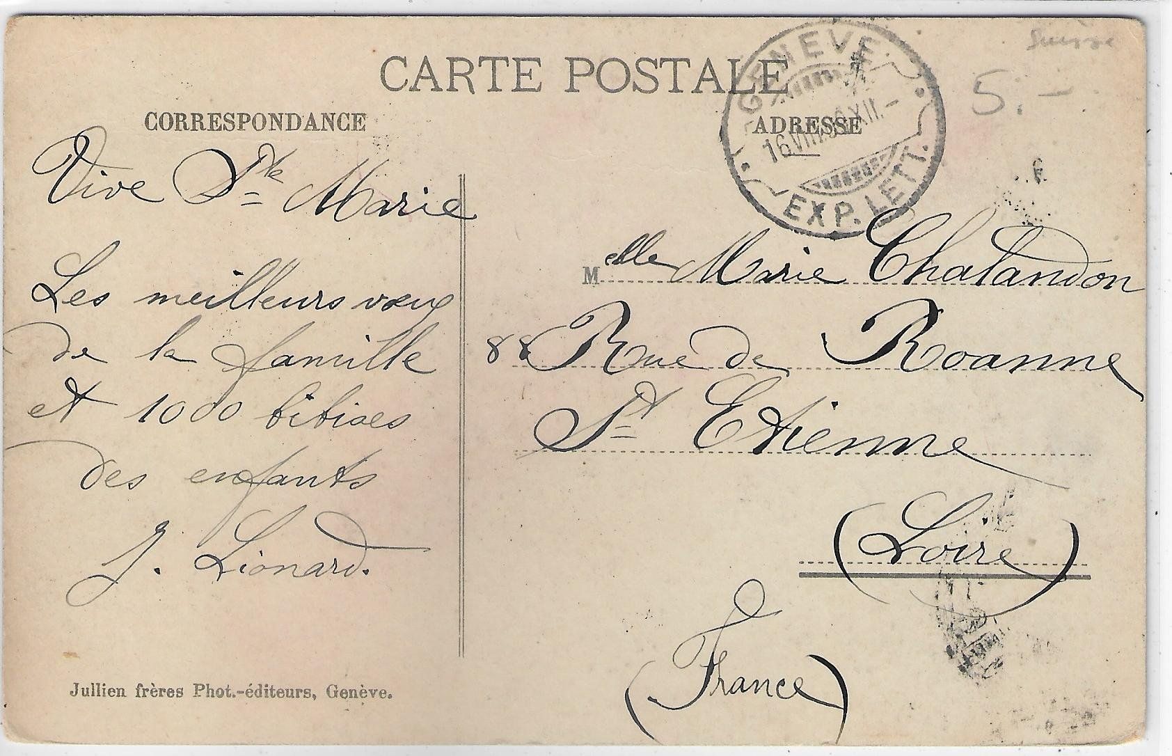 Ansichtskarten: Geneve - Arrivee de Bateau - Litho – Gebraucht aus Ettingen von Kartenplanet 1