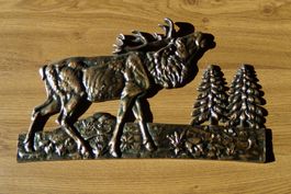 Röhrender Hirsch Relief Guss Breite 43cm Höhe 25cm