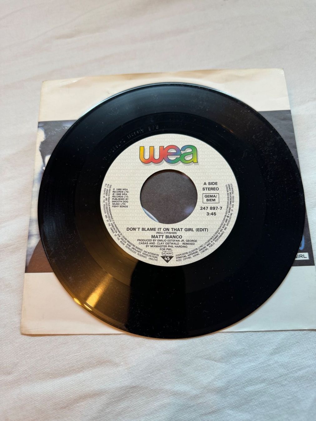 Dischi in vinile: Matt Bianco - Don't Blame It 45T Vinyle – Usato da la Chaux-de-Fonds venduto da Lampe 2