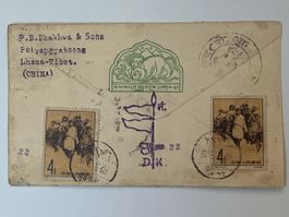 China Tibet 1962, Briefumschlag, top rares Sammlerstück