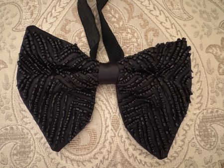 Men’s Bow Tie Papillon with Beads, Handmade