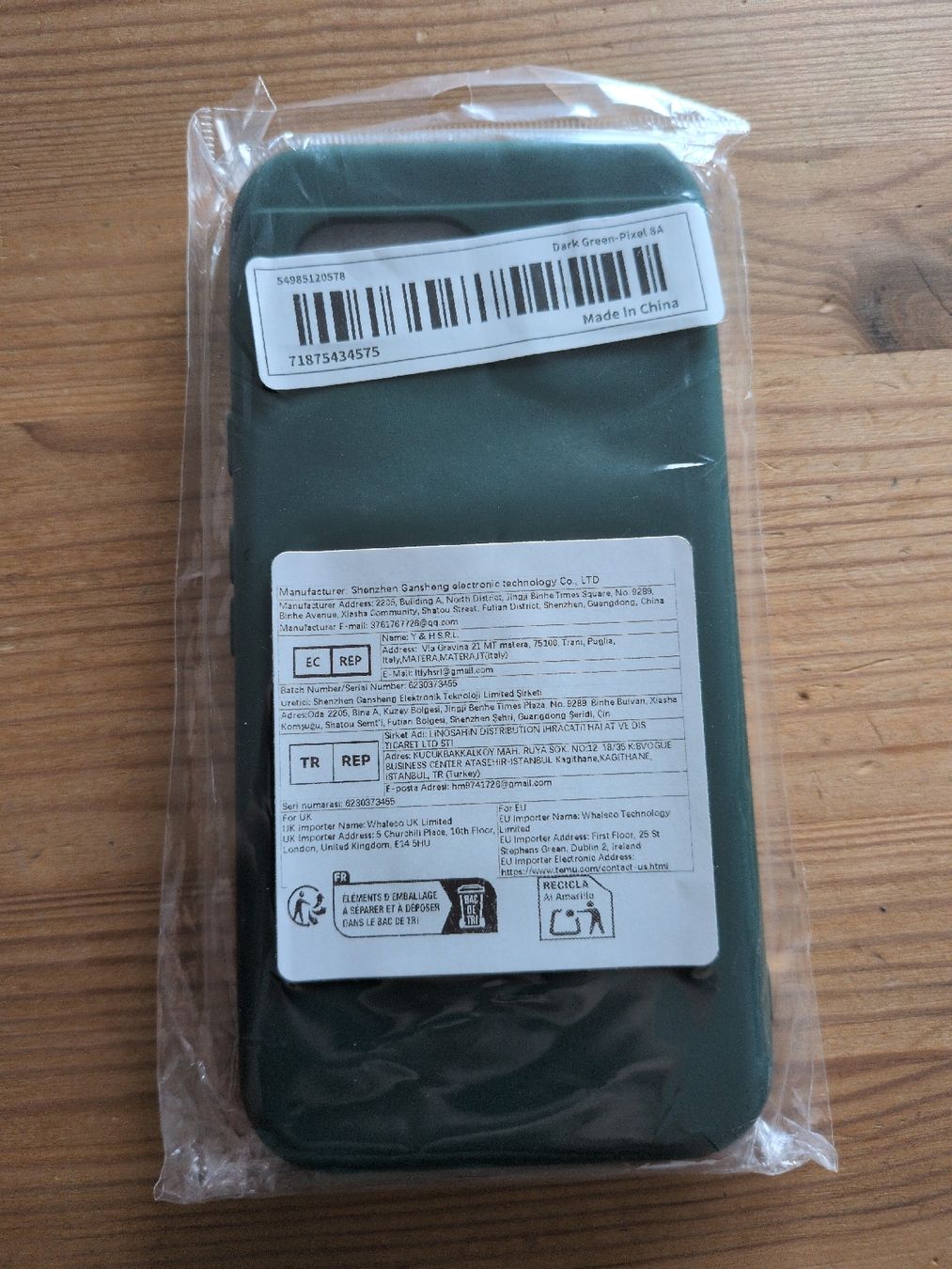 Google Cover & Protezioni schermo: Hanyhülle Pixel 8a dunkel grün – Nuovo e nell'imballaggio originale da Zürich venduto da mikai