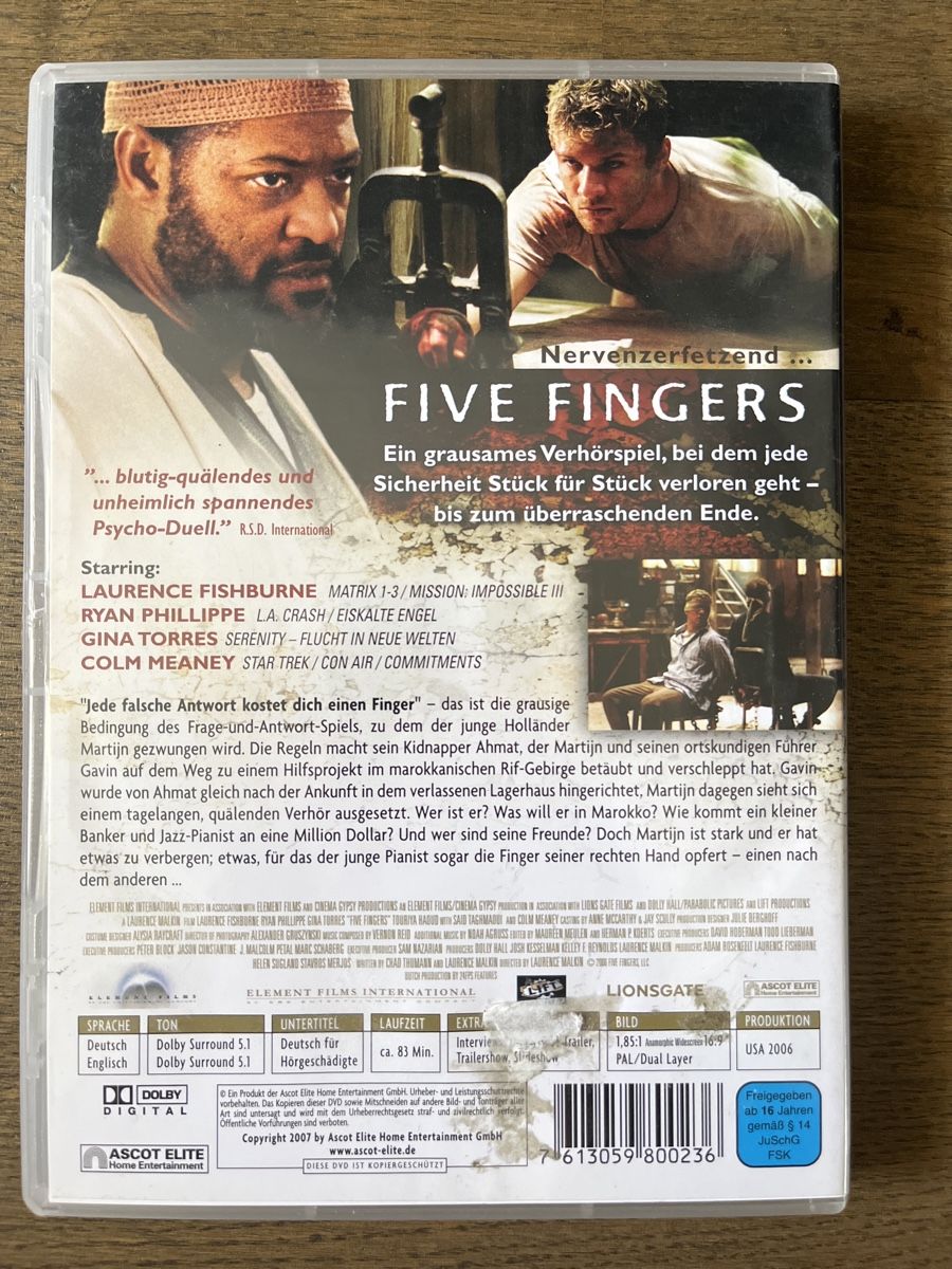 Tutti i DVDs: DVD Five Fingers Thriller mit Laurence Fishburne – Usato da Glarus venduto da Greenday 1