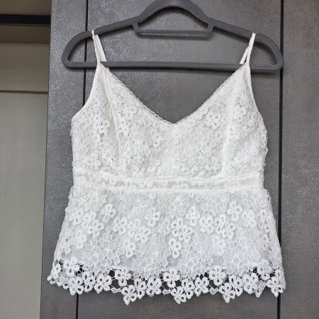 🐸 ABERCROMBIE AND FITCH TOP AUS SPITZE L SPITZENTOP