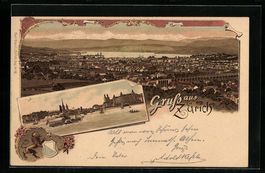 Litho Zürich, Teilansicht, Uferpartie m