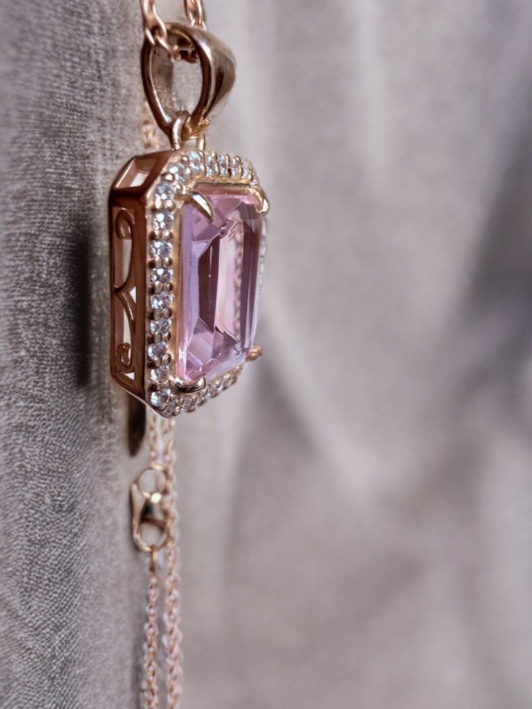 Catenine: Collier en Kunzite et Moissanites – Nuovo e nell'imballaggio originale da St-Maurice venduto da Sandrinette123 2