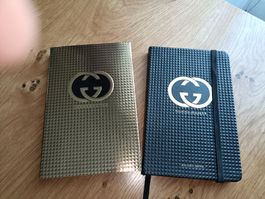 NEUES SCHWARZES GUCCI NOTIZBLOCK MIT GOLDENER BOX SELTEN TOP