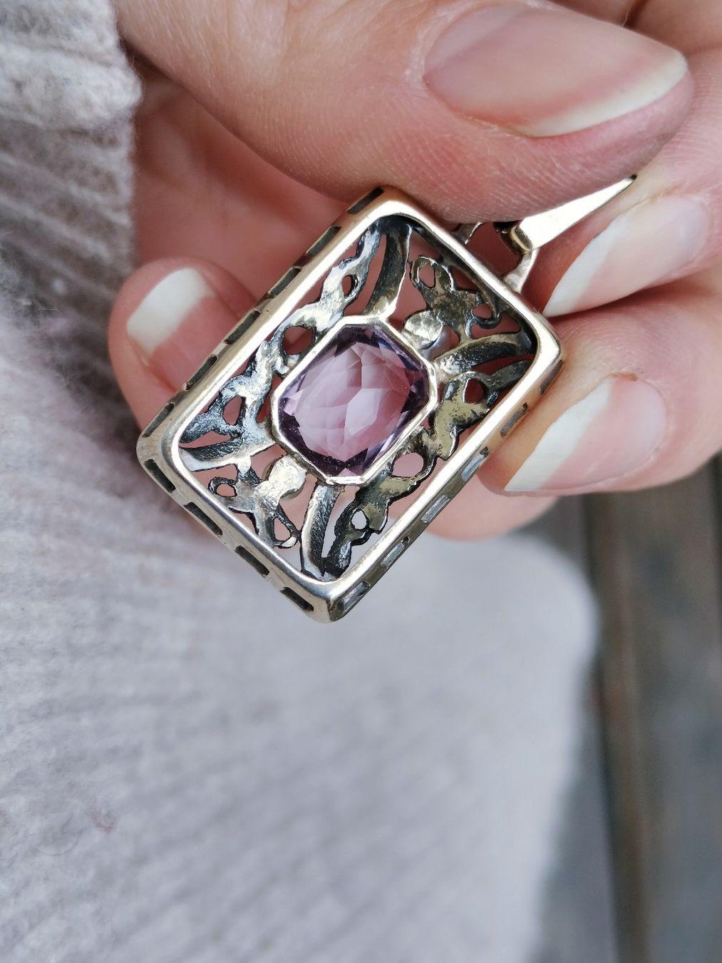 Ciondoli: Jugendstil Antike Halskette Amethyst mit Perlen – Usato da schwyz venduto da larry91sz 4
