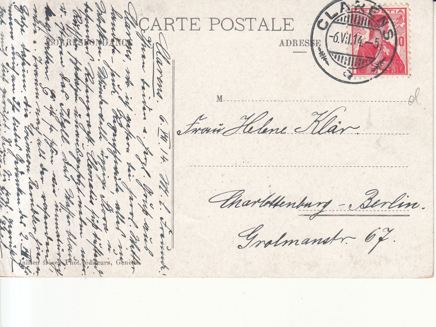 Ansichtskarten: Baie de Chillon 1914 – Gebraucht aus Bürglen TG von StampGraf 1