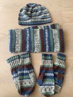 Set Mütze, Schal, 2 Paar Fäustlinge Wolle neu