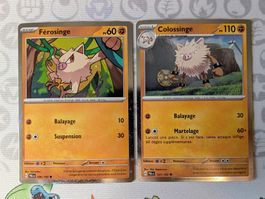 🇫🇷Lot 2 cartes Pokémon holo cosmos Férosinge/Colossinge FR