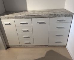 Sideboard weiss 2 teilig guter Zustand Betonoptik braun