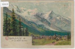 Chamonix et le Mont Blanc - Litho - Halten gegen das Licht