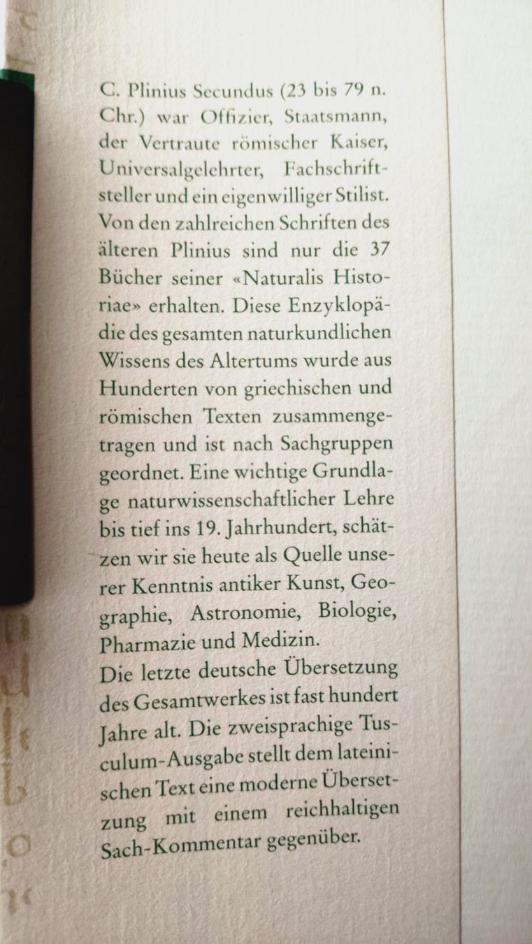 Libri: Plinius Naturkunde XVIII Ackerbau, Top Zustand – Usato da Uster venduto da Junipa 2