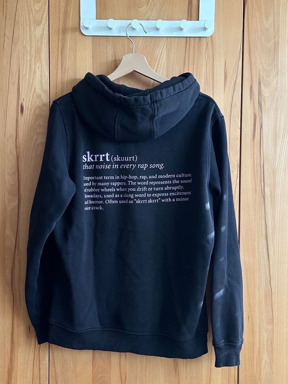 Schwarzer Skrrt Hoodie cooler Print Kaufen auf Ricardo