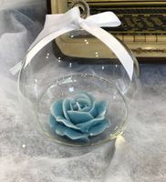 Candela a forma di rosa blu in vetro da appendere
