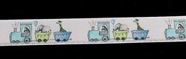 Dekoband Baby Lokomotive mit verschiedenen Tiere