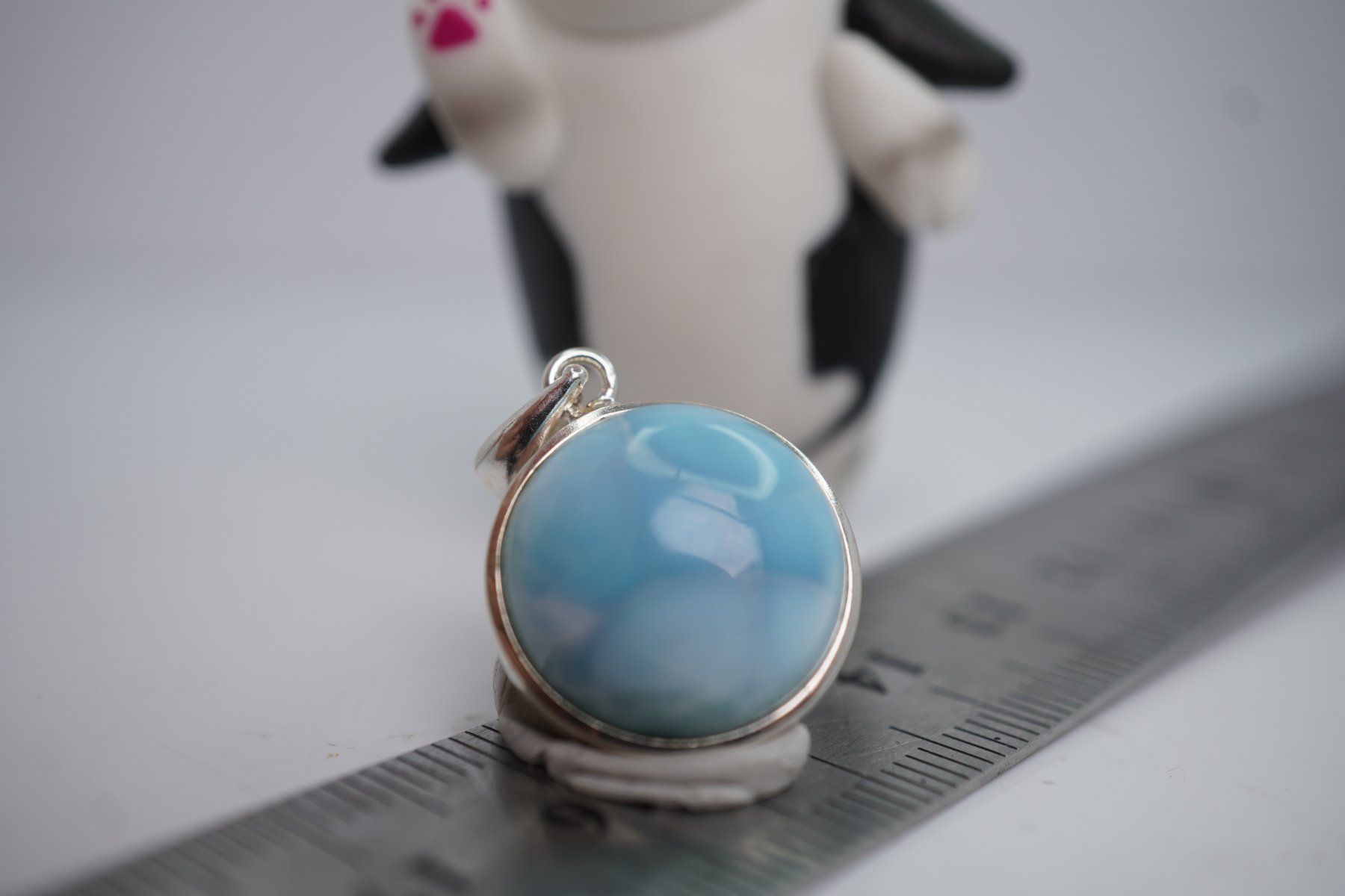 Ciondoli: Larimar Rund    Silber 925 Silber  Anhänger – Nuovo e nell'imballaggio originale da Eschenbach SG venduto da topstone 7