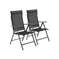 2er Set Gartenstühle verstellbarer Rückenlehne NOELIA
