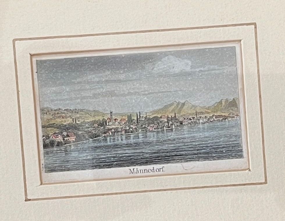 Incisioni: Männedorf - kolorierter Stich 1860 – Usato da Stetten AG venduto da Brissago25 1