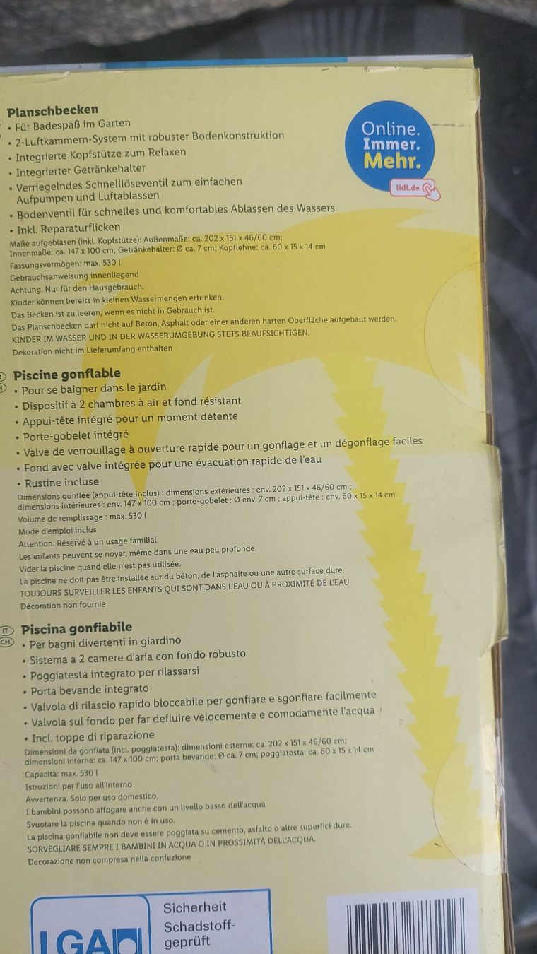 Piscines: Planschbecken – Neuf avec emballage d'origine à Staldenried par zLeila 2