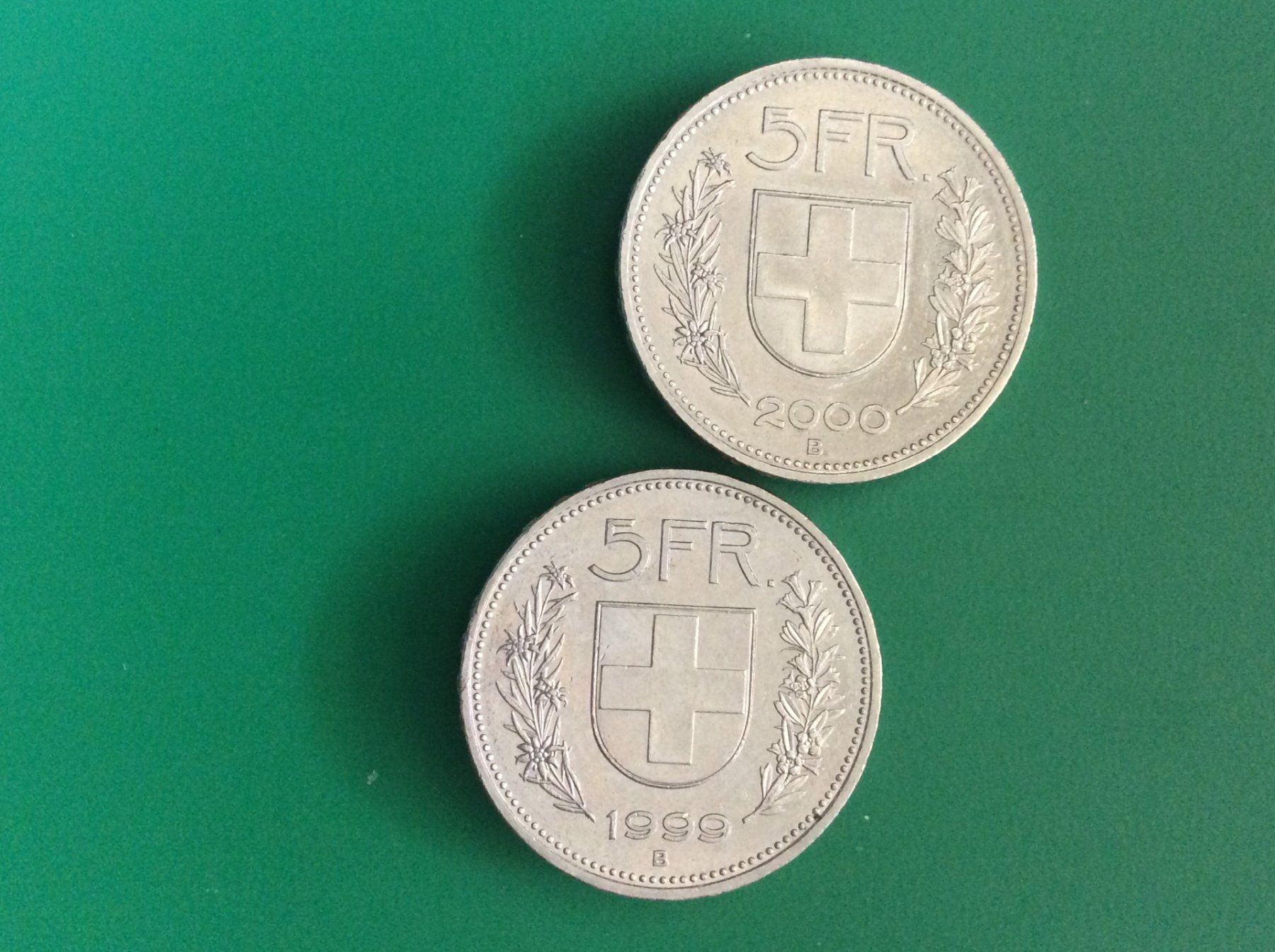 Tutti le monete: 5 francs 1999 - 2000  Belles – Usato da Genève venduto da pie_fh2d