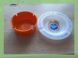 Aschenbecher Birell und Halden Gut Bier 2Stück neuwertig