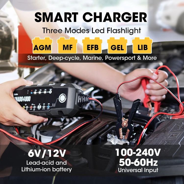 6V 12V 1A Automatische Smart Batterie Ladegerät Betreuer Für Auto