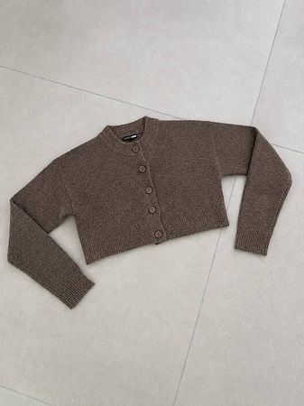 Strick Crop Cardigan Gr. XS NEU Braun