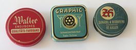 3 Blechdosen Farbband Walter + Graphic + Zangerl Hieronymi