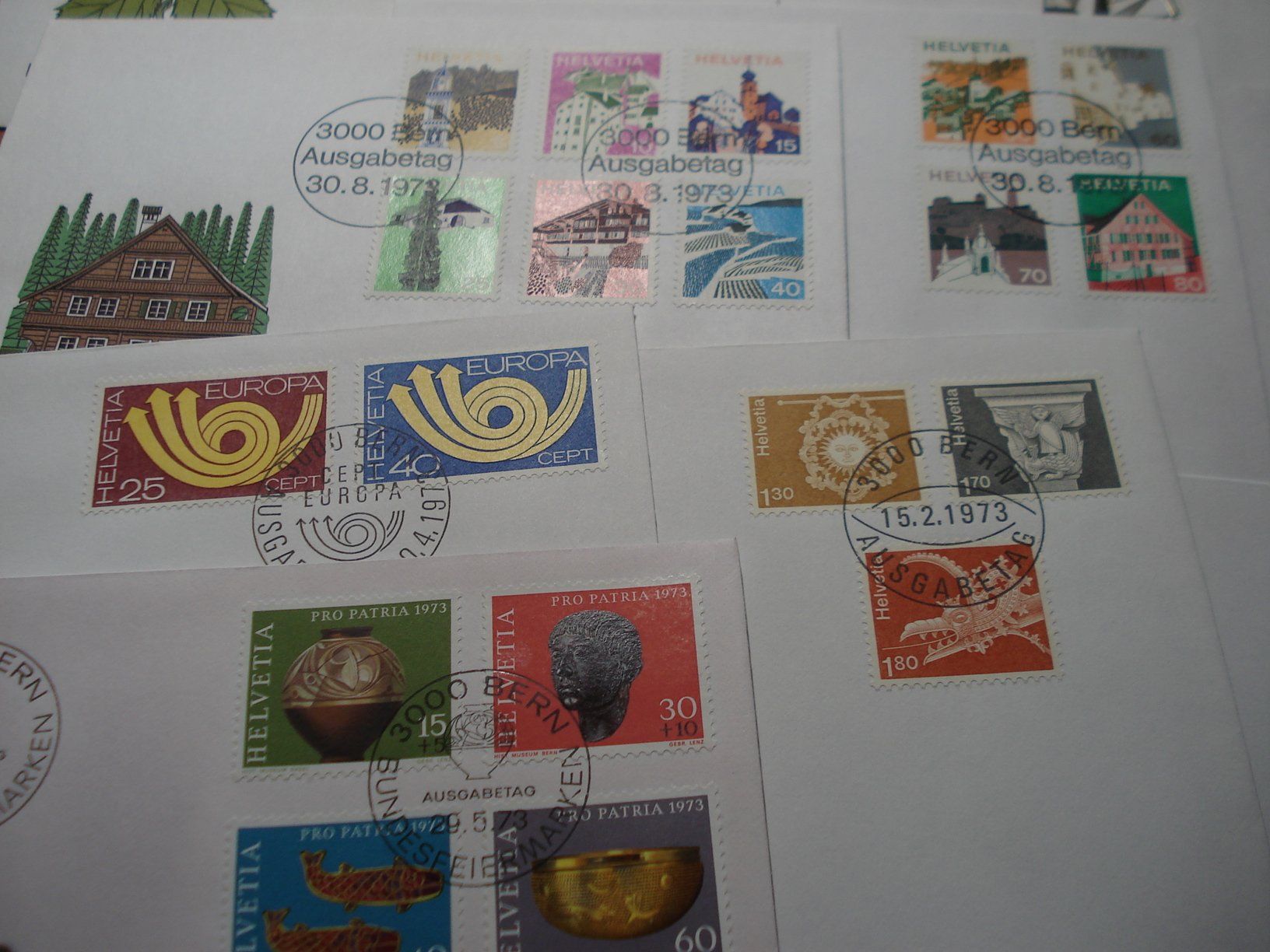 Alle Briefmarken: Set 1973, FDC 10 Belege – Gebraucht aus Niederwil AG von morostahu