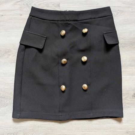 Jupe noire boutons dorés 34