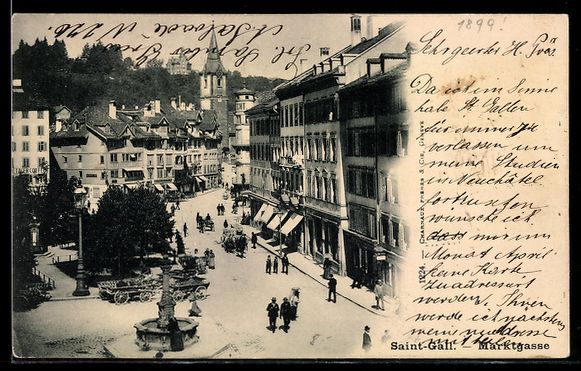 Ansichtskarten: AK St. Gallen, Marktgasse – Gebraucht aus Berlin von bartko-reher