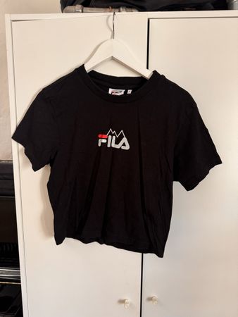 Schwarzes Fila Crop Top L