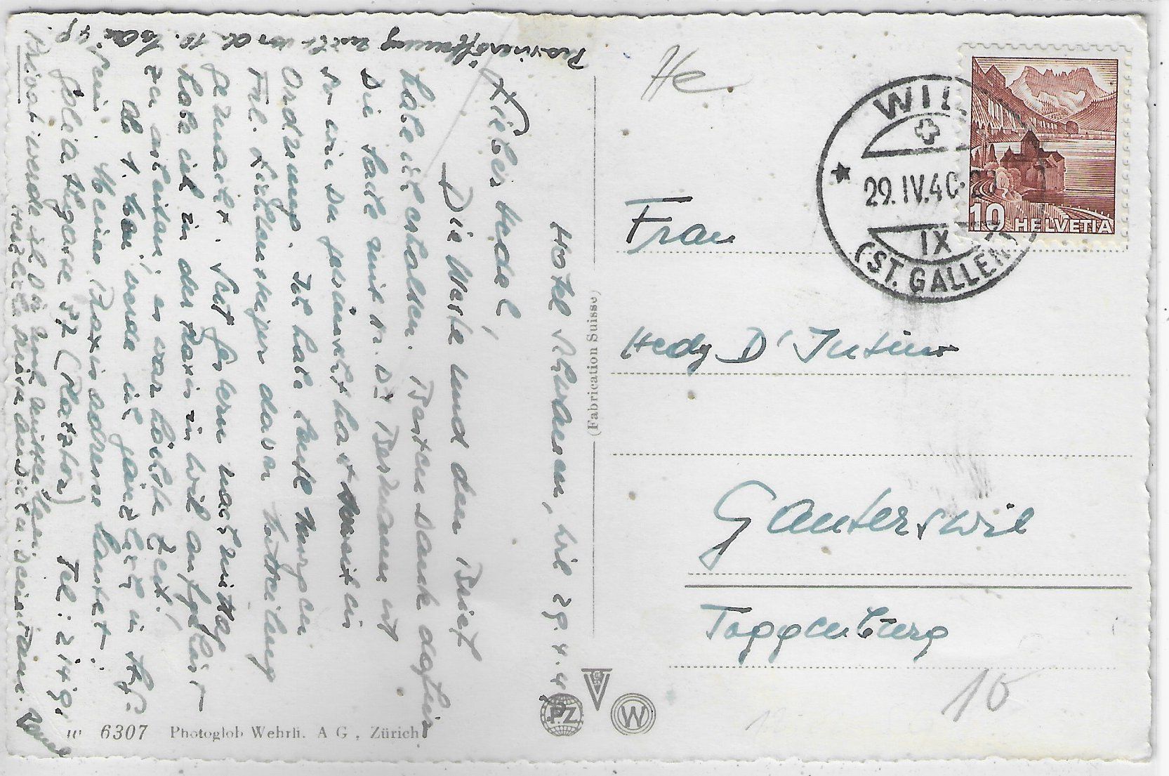 Cartoline postali: Wil SG - Schwanenteich – Usato da Ettingen venduto da Kartenplanet 1
