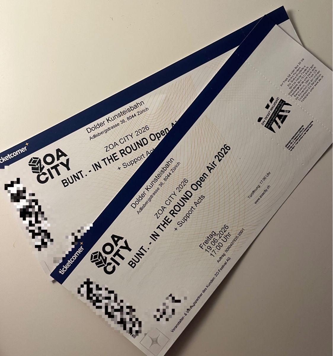 Biglietti: 2x Bunt ZOA Tickets 19.Juni – Nuovo (secondo la descrizione) da Luzern venduto da man_jt2y 1