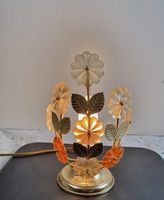 Vintage Tischlampe Blumen-Design – Gold / Bernstein (Höhe 24