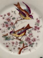 Wandteller Porzellan Vögel Blüten 25,5 cm