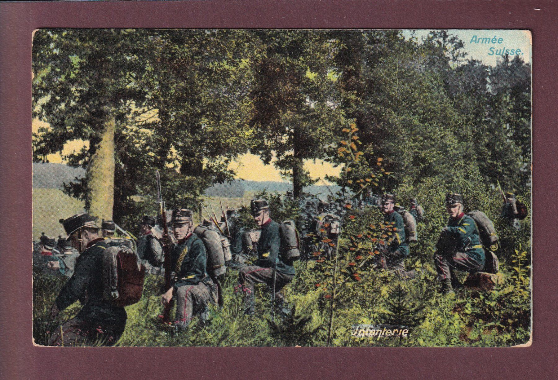 Cartoline postali: ARMEE SUISSE - Infanterie - 1912 – Usato da Pully venduto da nicecards