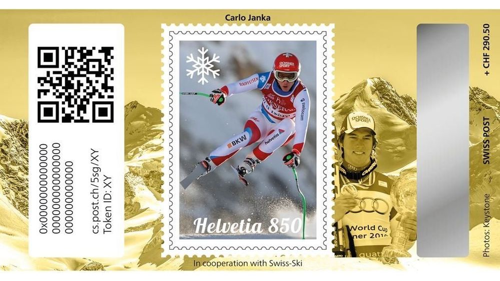 Tutti i francobolli: Swiss Crypto Stamp 5.0 Gold Edition ID 6 Carlo Janka – Usato da Zürich venduto da Alain-Phila 1