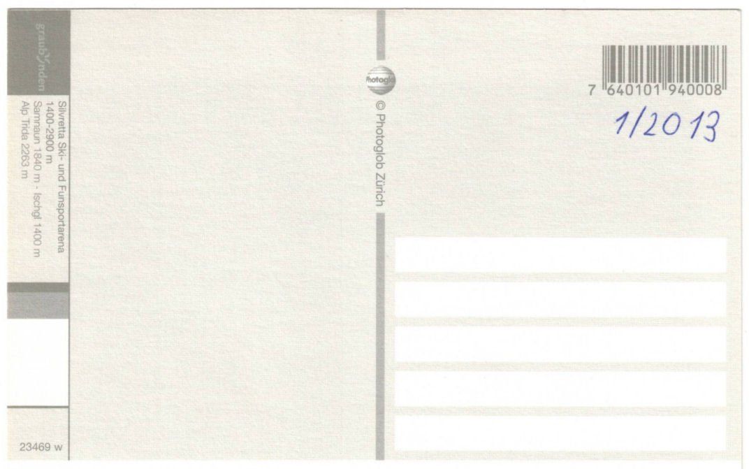 Cartoline postali: Samnaun - Sessellift Alp Trider Sattelbahn – Usato da Binningen venduto da Mountainrider 1