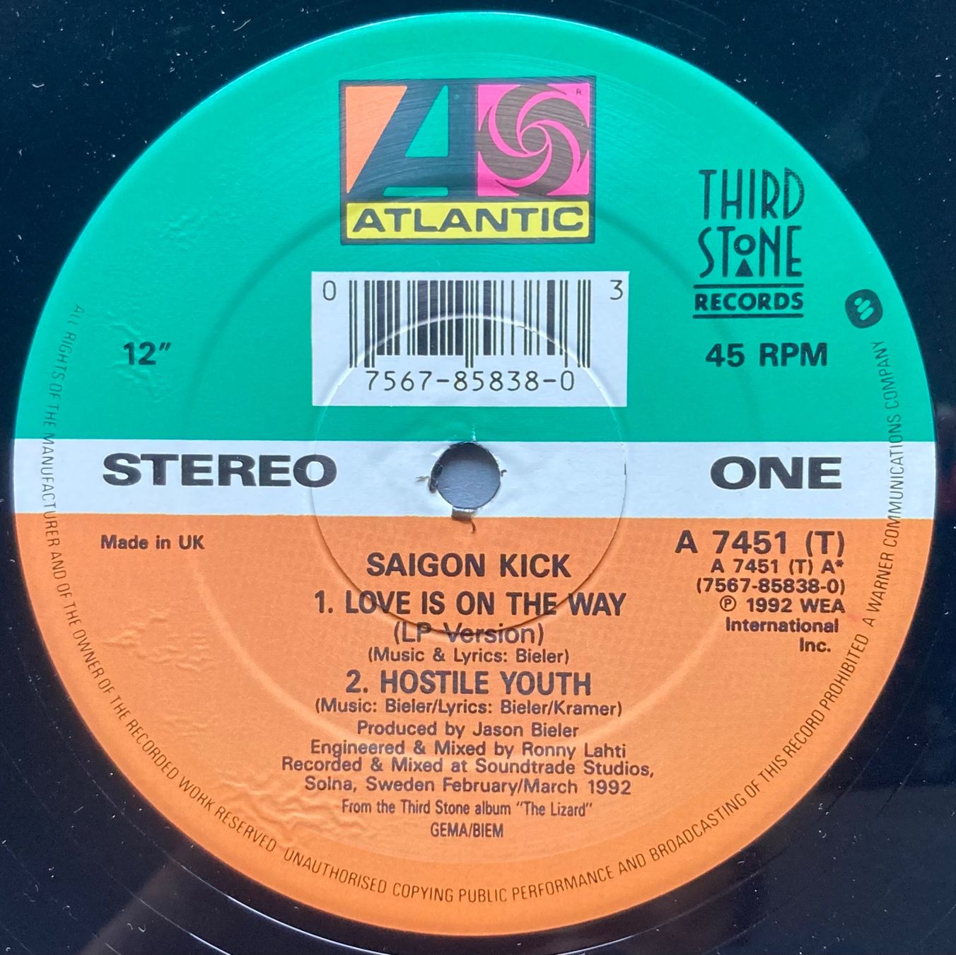 Schallplatten: SAIGON KICK - LOVE IS ON THE WAY – Gebraucht aus Poliez-Pittet von Newtown-Records 2