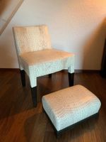 Stuhl mit Hocker PROMEMORIA "Brigitta Short" Straussleder