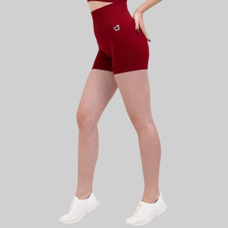 Sport Shorts Damen Seamless High Waist Yoga Pilates Rot L