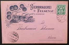 Illustrierte Karte Bierbrauerei Felsenau 1900